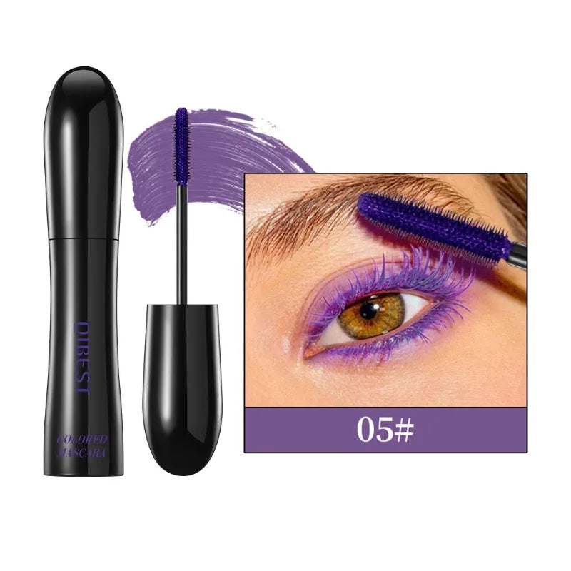 6 Colorful Mascara Waterproof Long-lasting Voluminous & Lengthening, Smudge-Proof for Halloween Costume Party & Stage Makeup Qme 05 purple