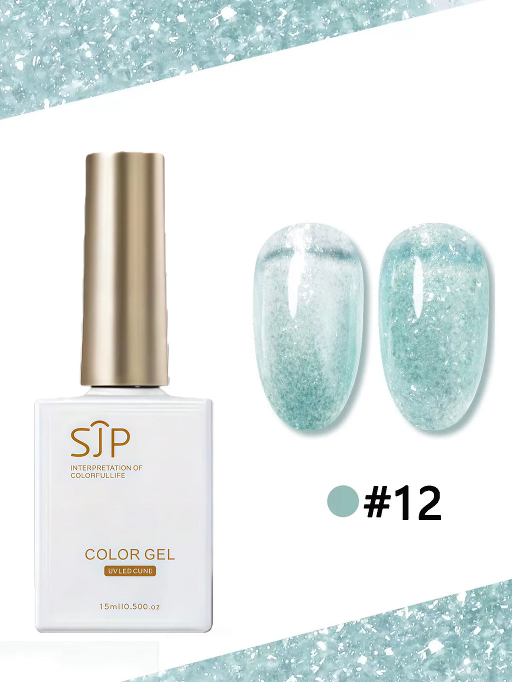Colored Snowflake Opal Glitter Nail Polish Gel UV Suitable French Qme 12