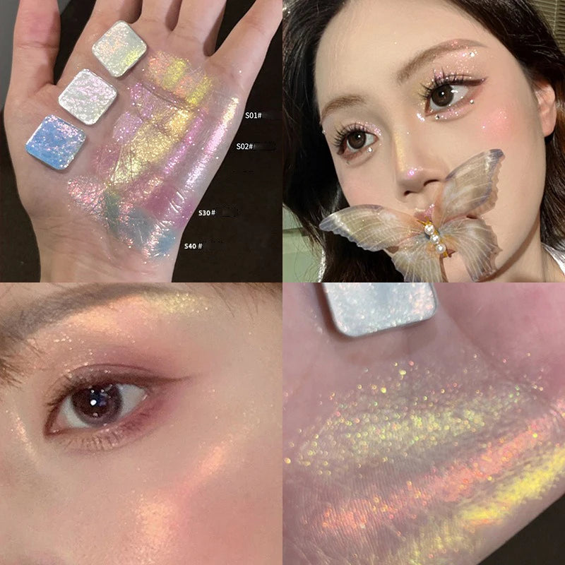 Diamond Monochrome Highlighter Contouring Palette Fine Flash Brighten Eyeshadow Orange Silver Natural Eye Shadow Makeup Cosmetic Qme