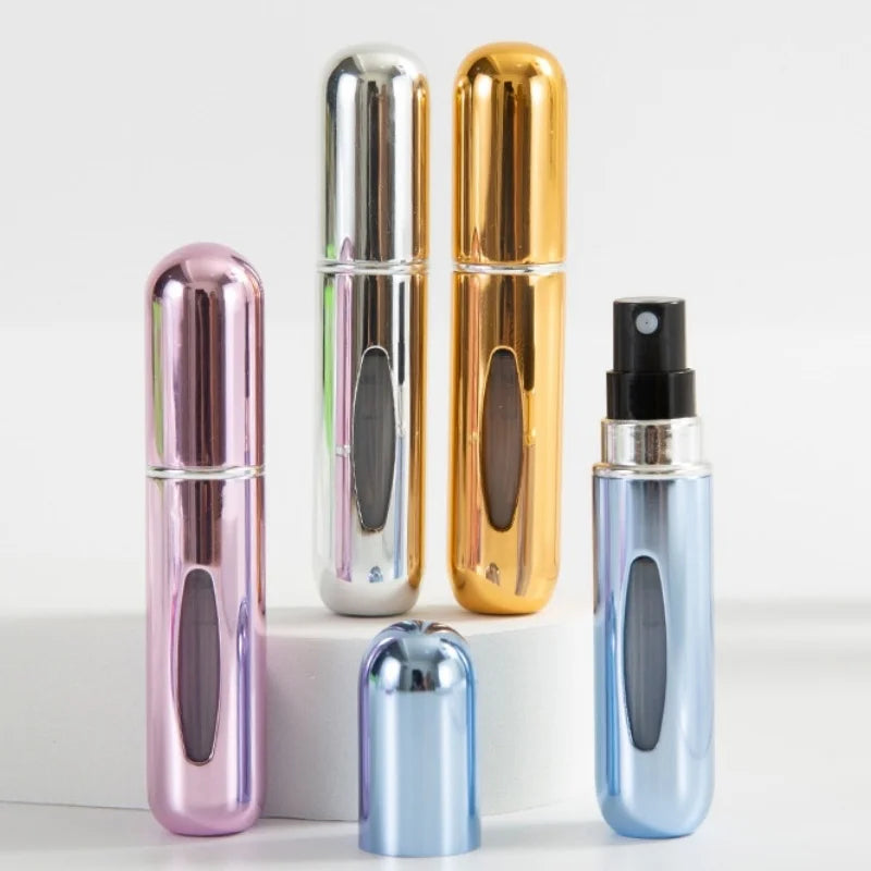 1/3/5/10pcs travel Leak portable mini perfume bottle with Bottom Fill Function aluminum refillable 5ml spray bottle Qme