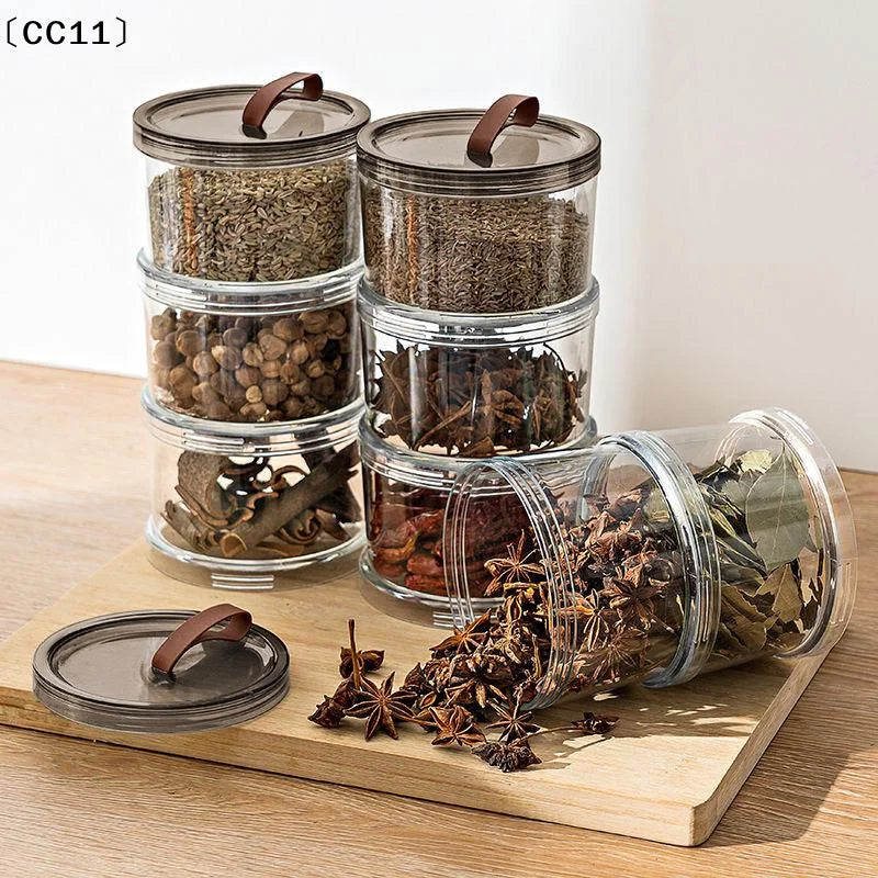 Sealed Jars Kitchen Seasoning Organizer Airtight Stackable Bottle Qme
