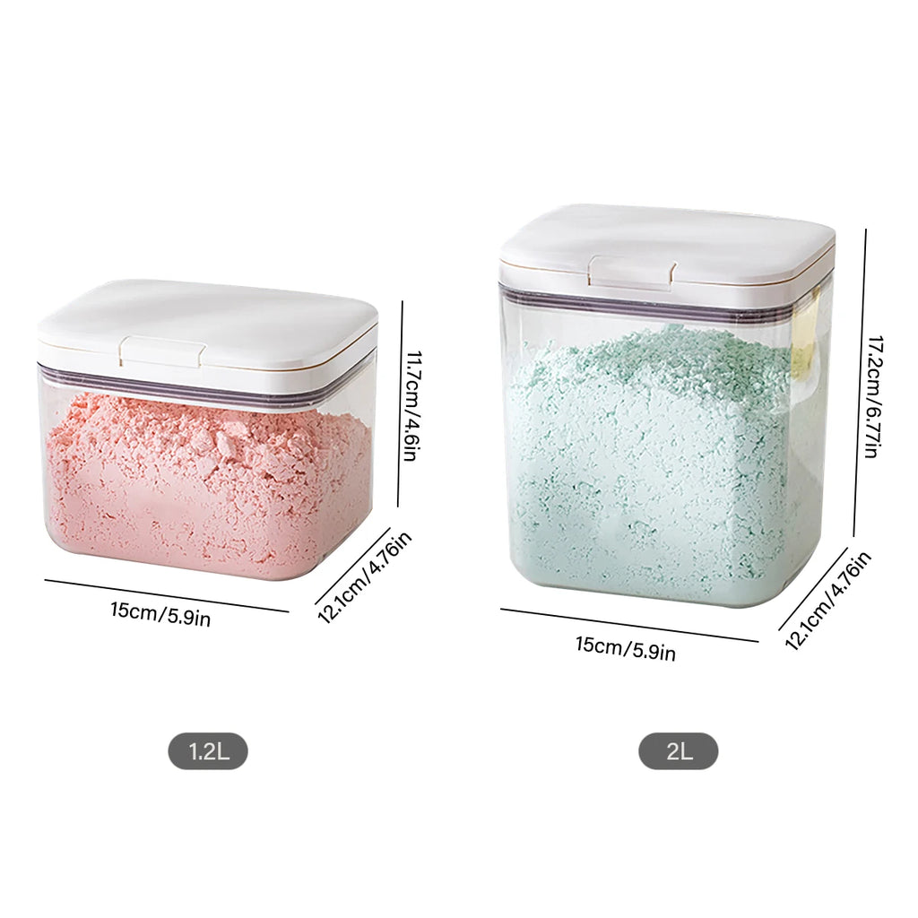 Face Mask Powder Container Large Capacity 1.2/2L Storage Can with Pop-up Lids Sealing DIY Mask Container for Bathtub Spa Qme