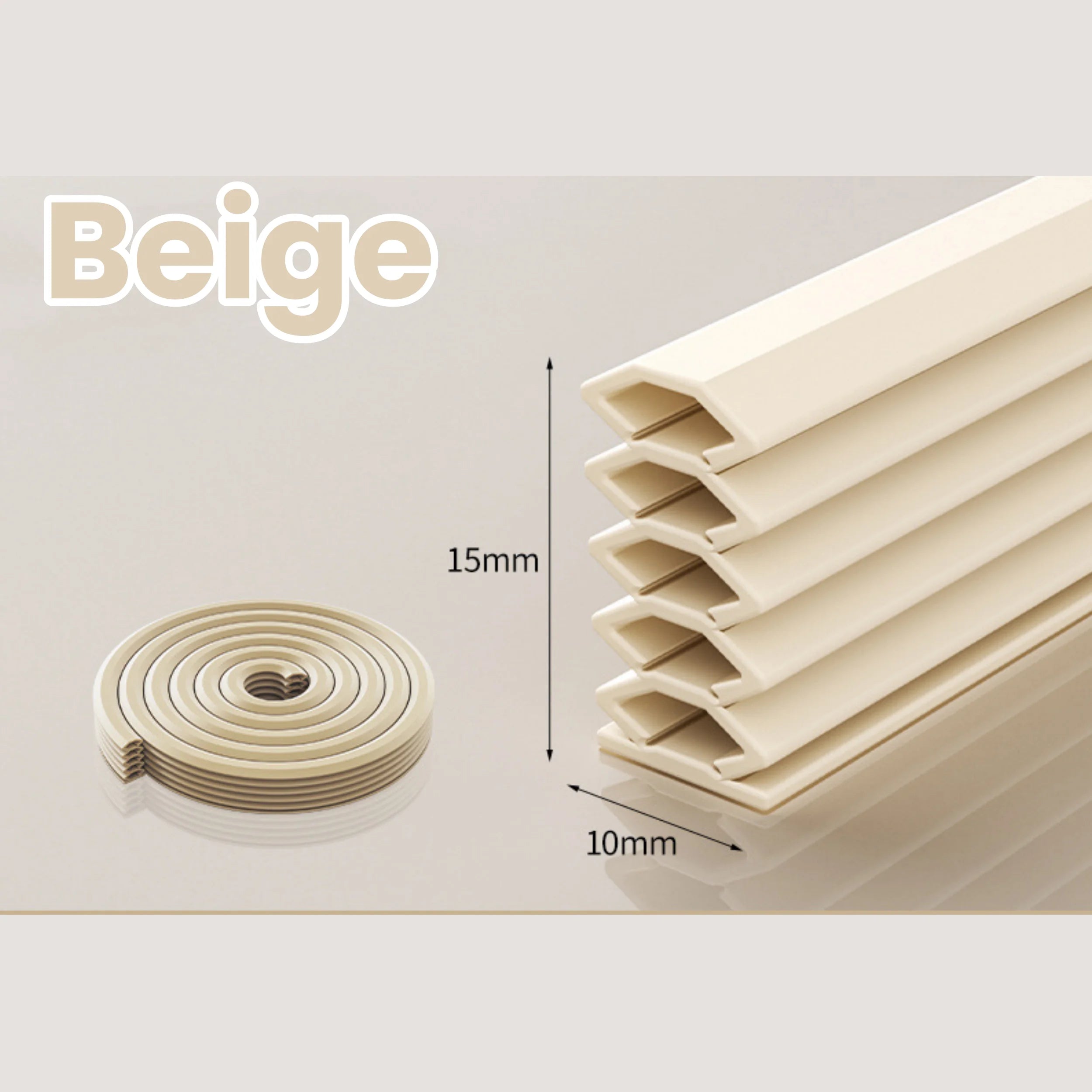 6M Door Sealing Strip Anti-theft Door Windproof Self-adhesive Sound Insulation Strip Window Gap Filling Dust-proof Sealing Strip Qme Beige 6M