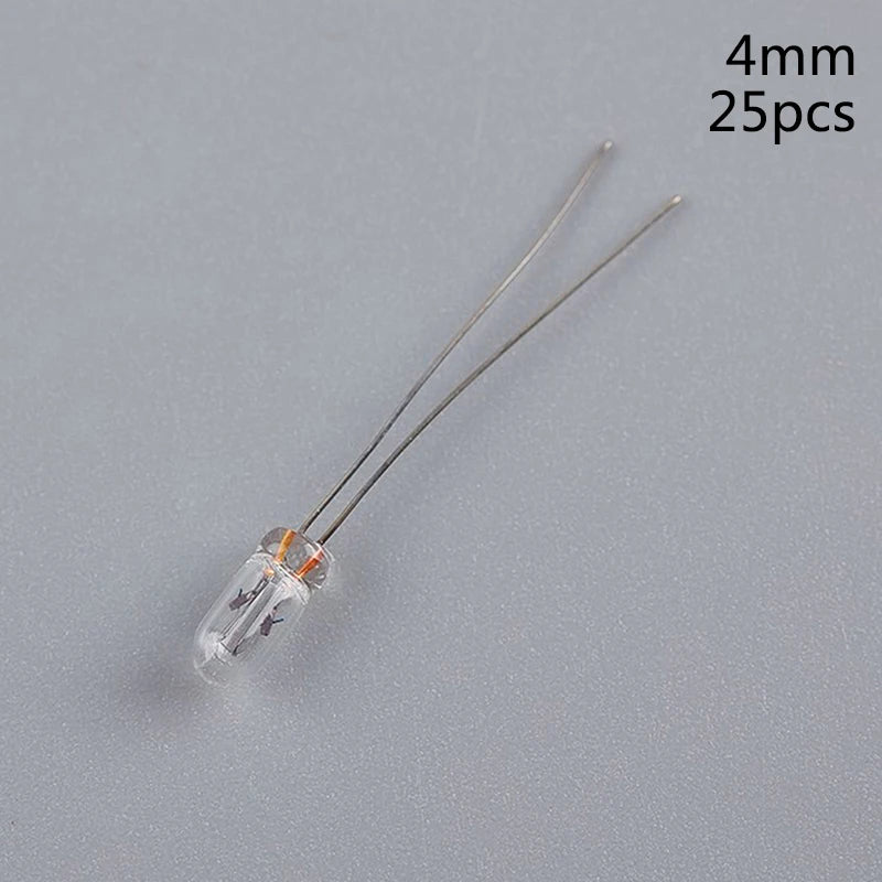 25PCS 5mm 4mm 3mm Clear 12V Mini Bulb of Wheat Rice Bulbs Switch Button Bulbs Indicator Bulb Tungsten Lamp Qme 4MM