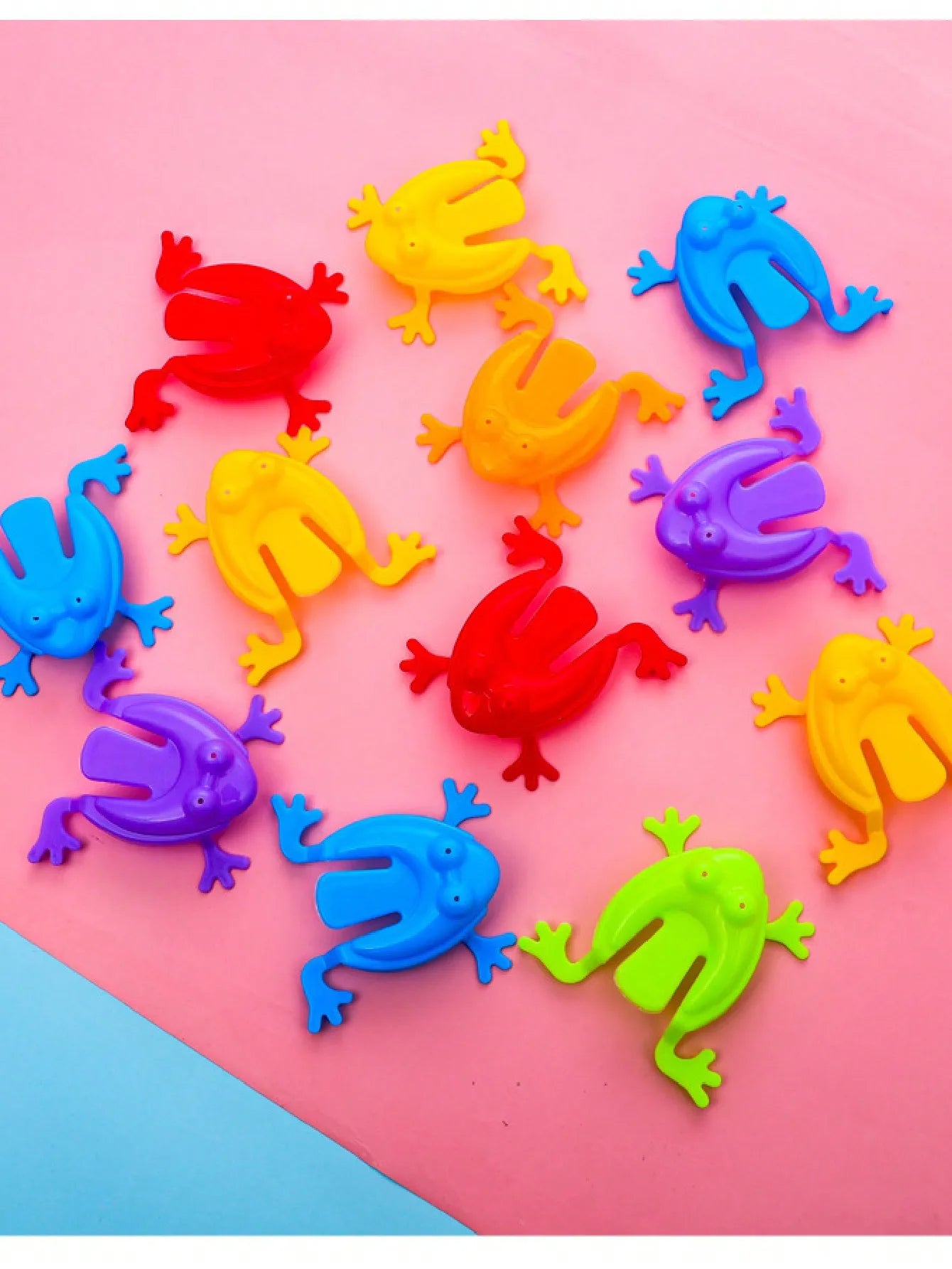 Jumping Frog Toy Plastic Frogs Finger Pressing Toys Fun Qme random 10pcs