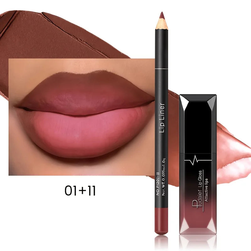 Matte Lip Gloss Liner Pen Waterproof Long-lasting Coloring Ideal Qme 01 11
