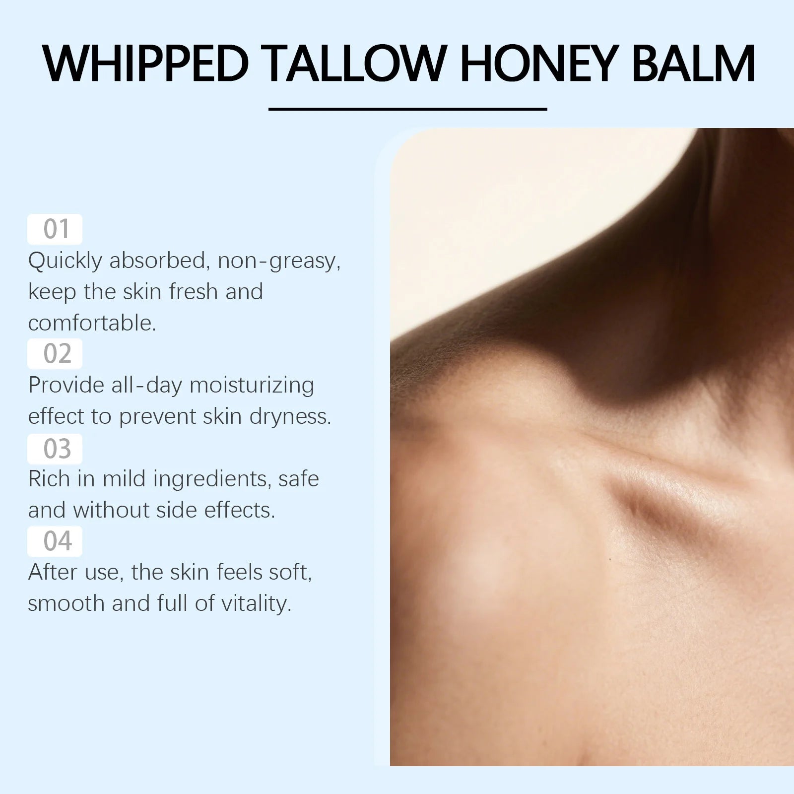 OceAura Whipped Tallow Honey Balm Ghk-Cu Firm Skin Elasticity Enhancement Strengthening Skin Barrier Repair Care Moisturizer 60g Qme