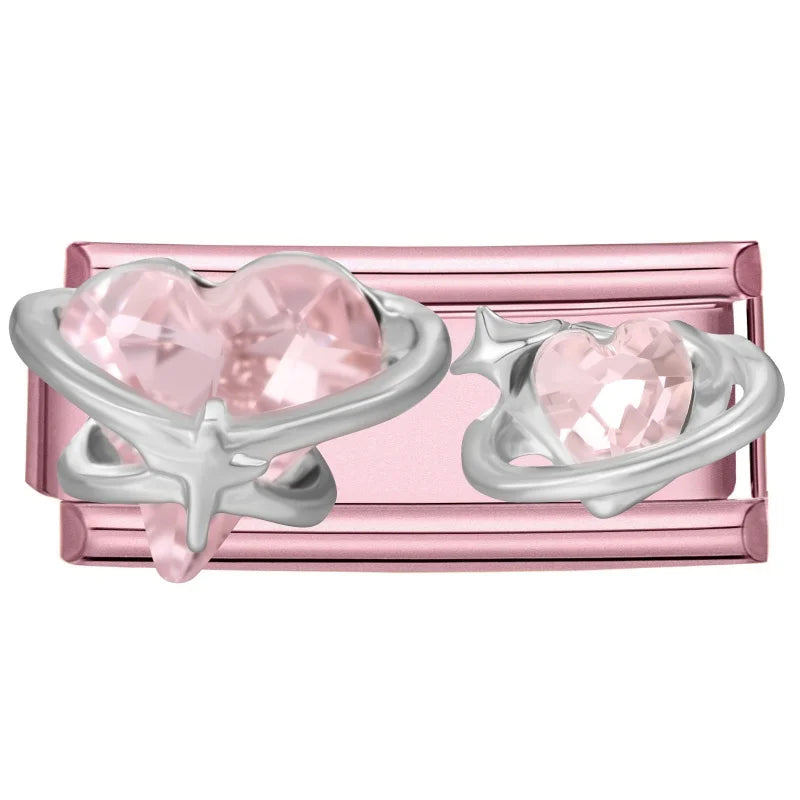 New 2026 Sweet Luxury Pearl Zircon Bows Square Long DIY Making Bracelet Women Men Stainless Steel 9mm Italian Charm Links Fit Qme Style 28