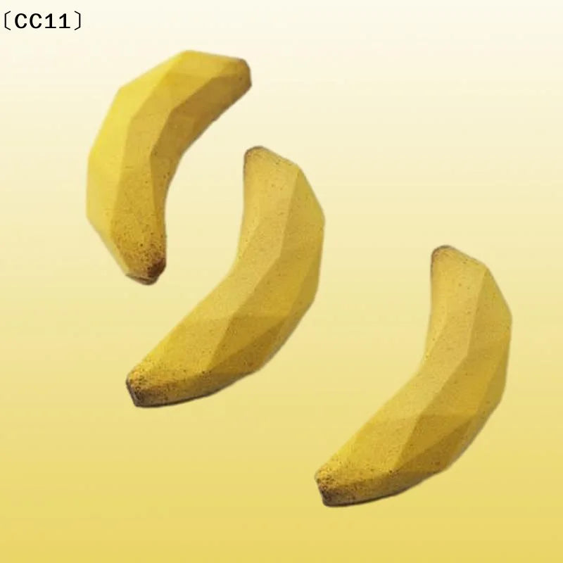 6 12 Cavity Banana Mousse Cake Silicone Mold DIY Chocolate Pudding Qme