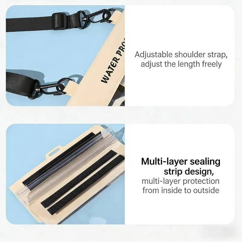 Universal Waterproof Phone Pouch Transparent Window Full Touch Qme