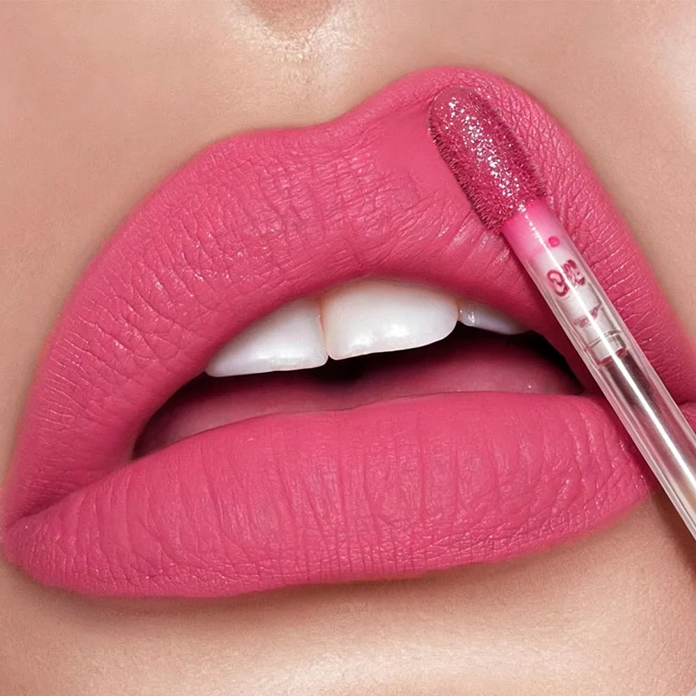 Silky Matte Lipstick Pink Lip Tint Long-lasting Waterproof Gloss Nude Qme