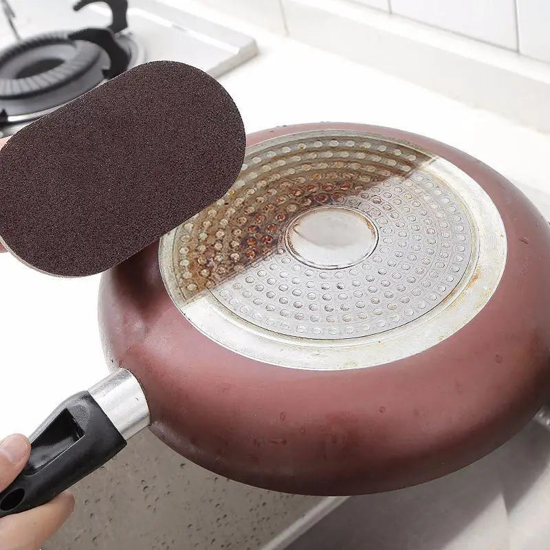 1pc With Handle Emery Sponge Rub Magic Rub, Suitable For Kitchen Countertops, Wash Pot Bottom Black Dirt, Wipe Chopping Board Qme
