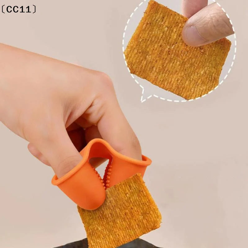 Silicone Snacks Finger Cover Oil-proof Dirt-proof Food Clips Non-slip Qme
