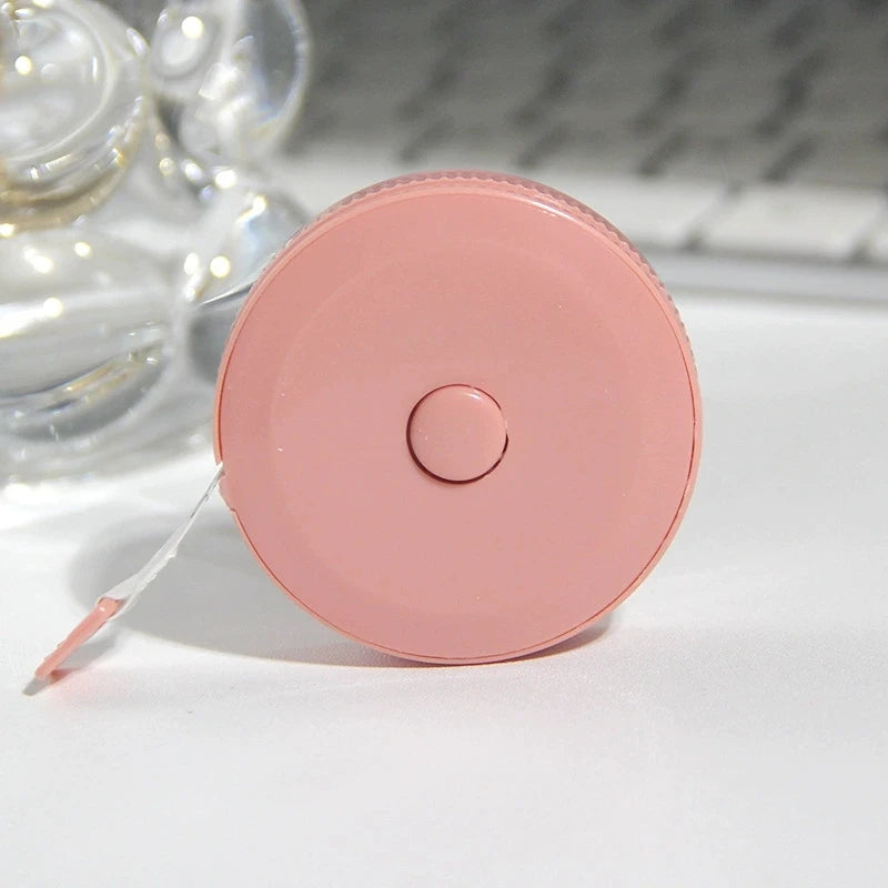 150 CM Portable Cute Mini Soft Tape, Automatic Shrinking Tape Measure, Material Tape Measure, Plastic Tape Measure Qme 1 pc - pink