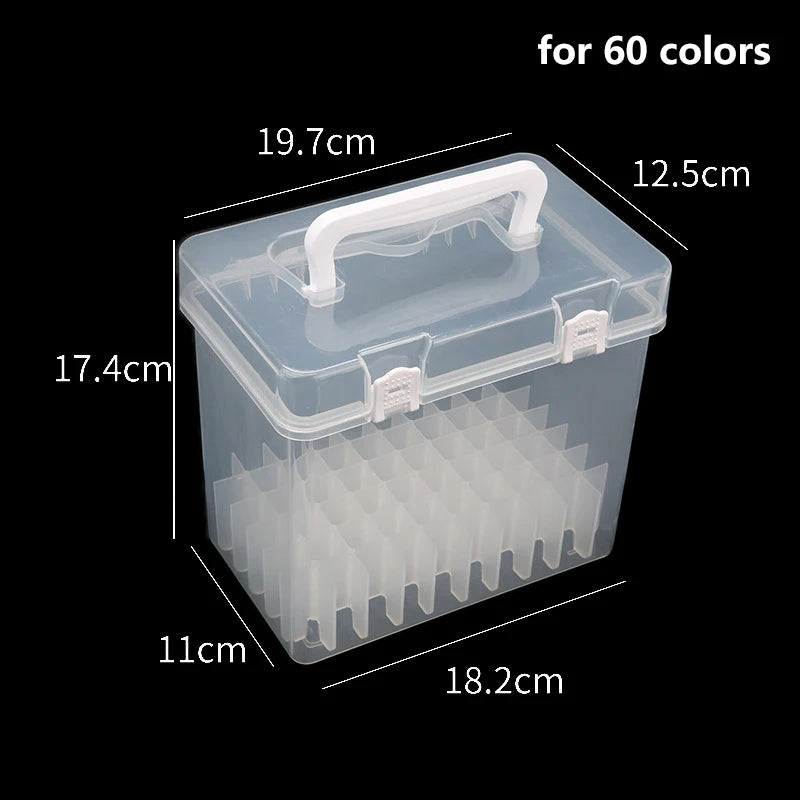 Painting Plastic Stationery Organizer Box Portable Watercolor Drawing Qme 60 colors