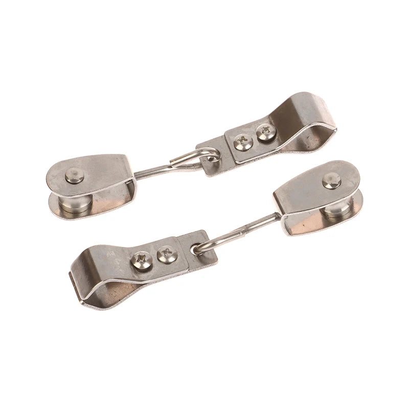 2Pcs Heavy Duty 304 Stainless Steel Pulley & Clamps For Shade Sail Installation Outdoor Garden Sun Shade Pipe Clips Hardware. Qme