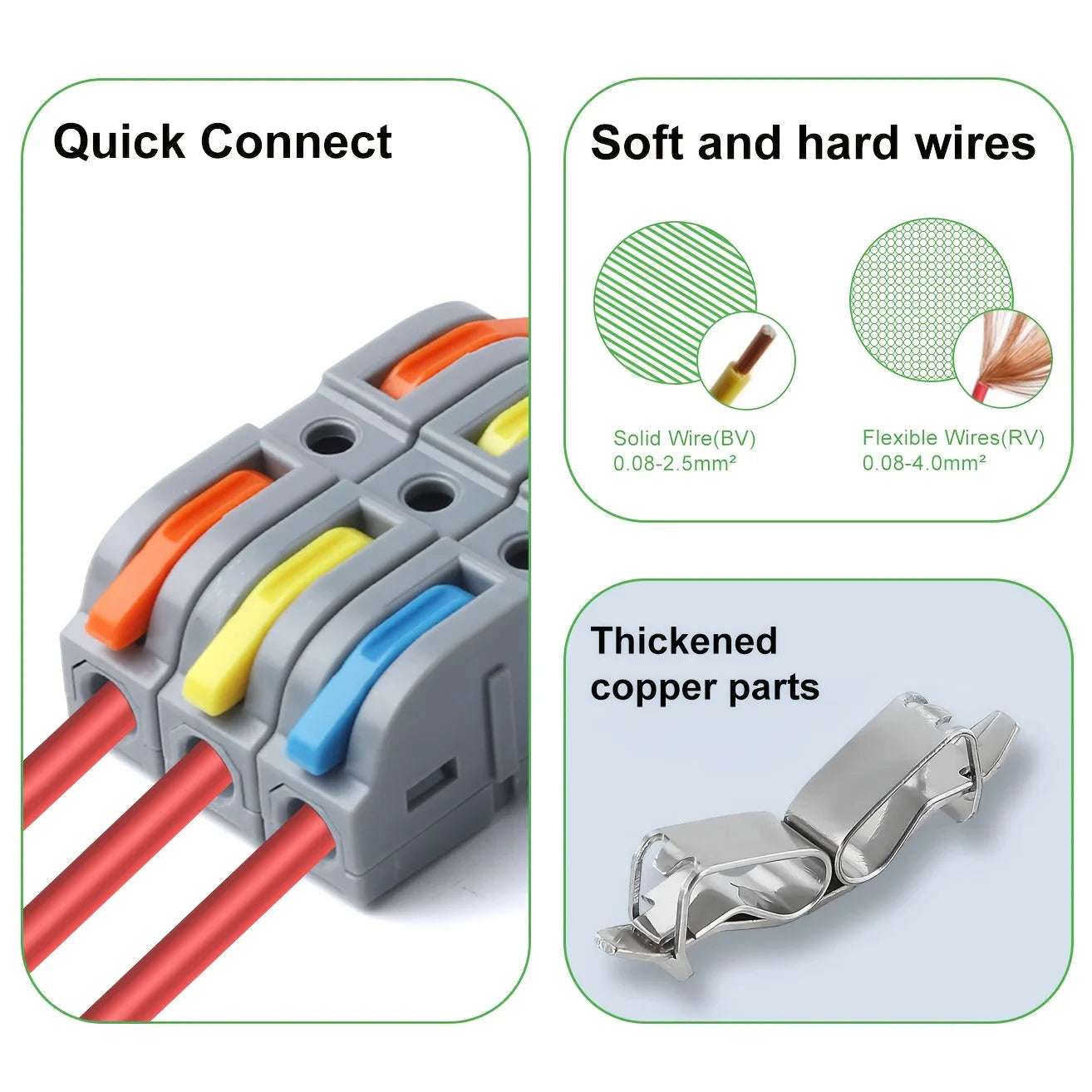 Universal Lever Wire Connectors 1-To-1 Inline Compact Splicing Quick Electrical Connector Reusable Plug In Insulated Terminals Qme