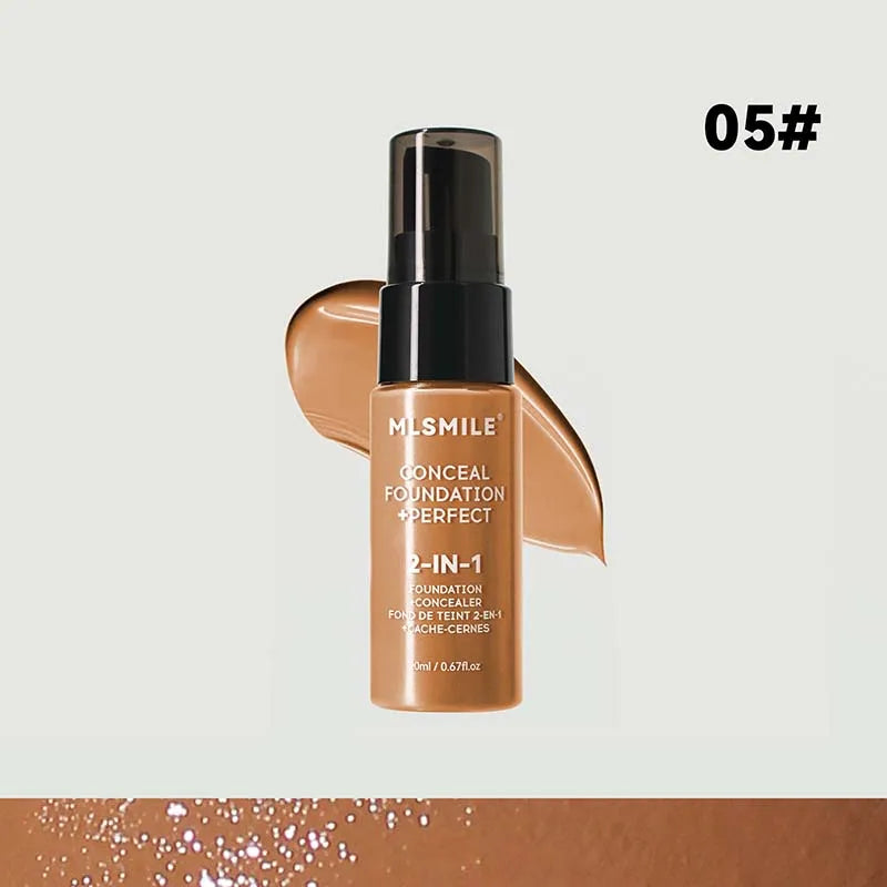 Face Foundation Cream Oil-Control Matte BBCream Waterproof Lasting Concealer Liquid Full Coverage Matte Base Professional Makeup Qme 05