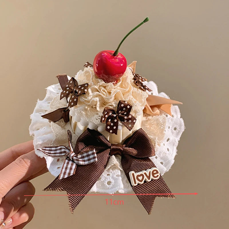Lolita Lace Cake Hair Clip Cute Children Hairpins Headdress Qme