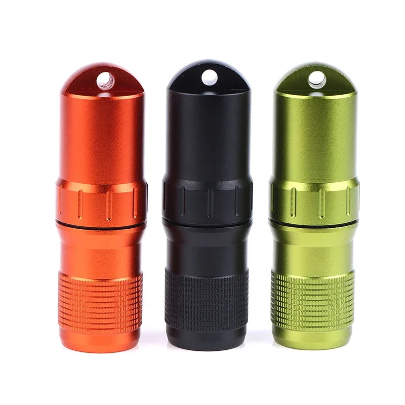 Portable Pill Case Waterproof EDC Container Capsule Airtight Aluminum Qme