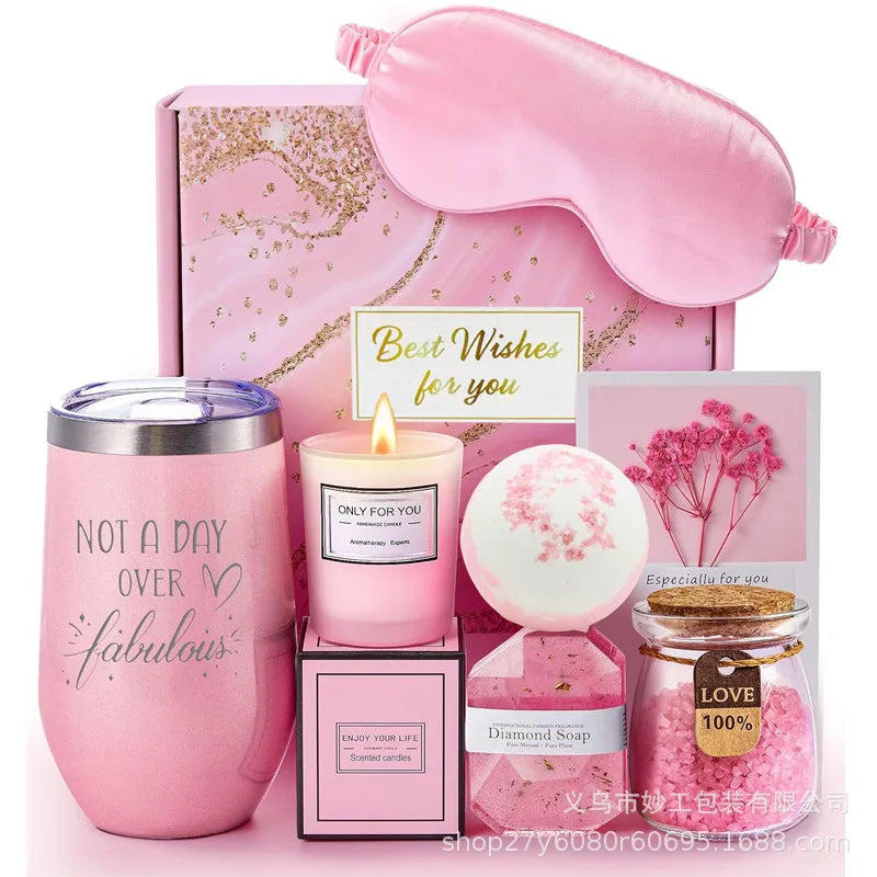 Gifts for Ladies ,Mom, Wife,Girlfriend, Sister-Happy Birthday,Christmas,Valentine's Day,Mothers Day-Lavender Spa Gift Basket Set Qme