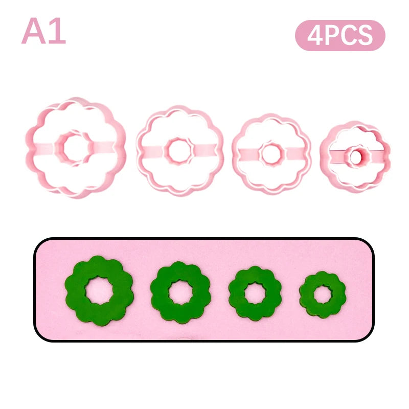 Christmas Tree Wreath Polymer Clay Cutters Earrings Necklaces Pendant Soft Clay Mold DIY Hand Tool Jewelry Cutting Die Molds Qme A1
