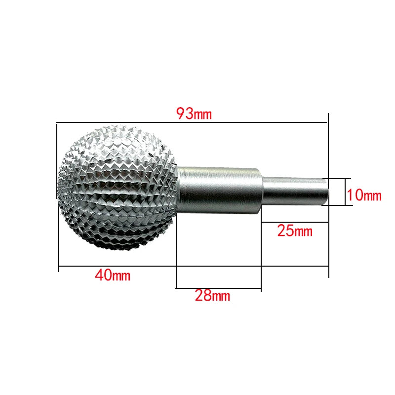 Carbide Burr Ball Rotary Gouge Grinding Head Angle Grinder Wood Qme Silver