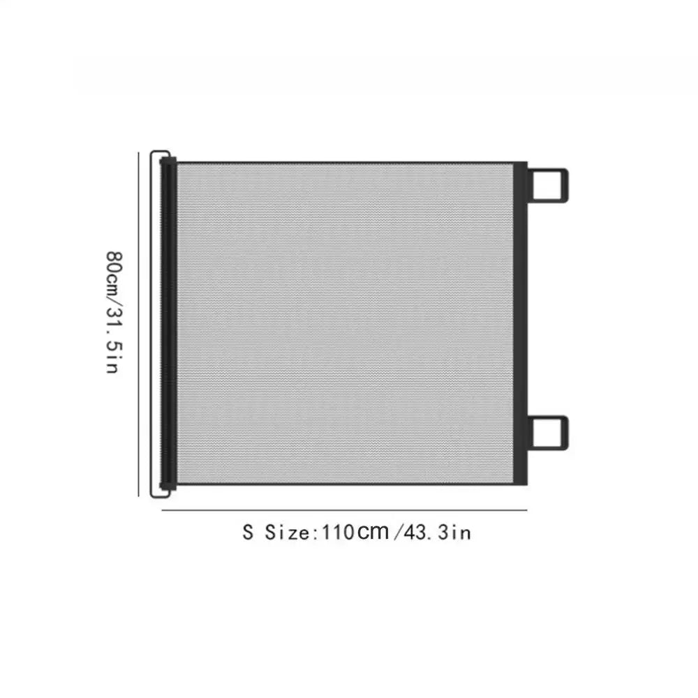 Retractable Pet Gate Retractable Mesh Gate No-Drill Childproof Net Fence Cat Baffle for Indoor Staircase Patio Fireplace Deck Qme 110x80cm