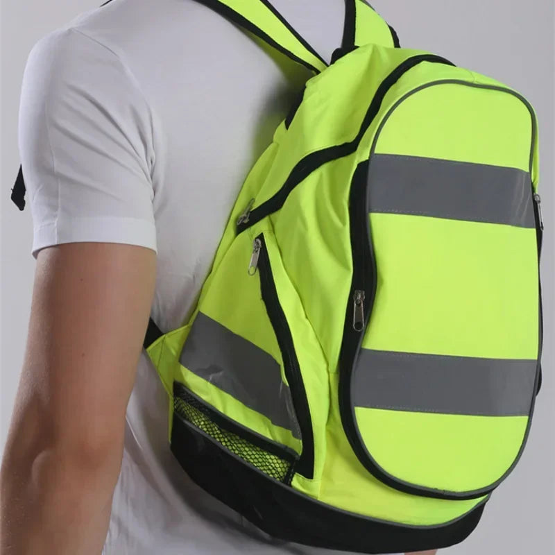 Highly Resistant Reflective Luminous Night Safety Backpack Great For Sports Cycling, Quick Delivery Qme yellow
