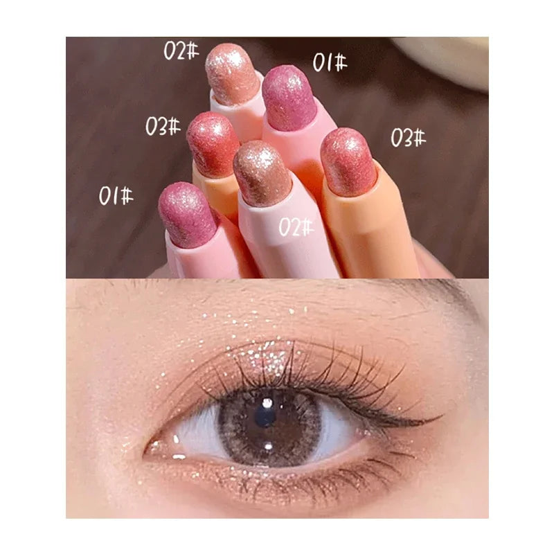 Pearlescent Eye Shadow Pen Glitter Eyeline Waterproof No smudging Highlight Eyeshadow Penlic Silkworm Liner Pen Shimmer Cosmetic Qme