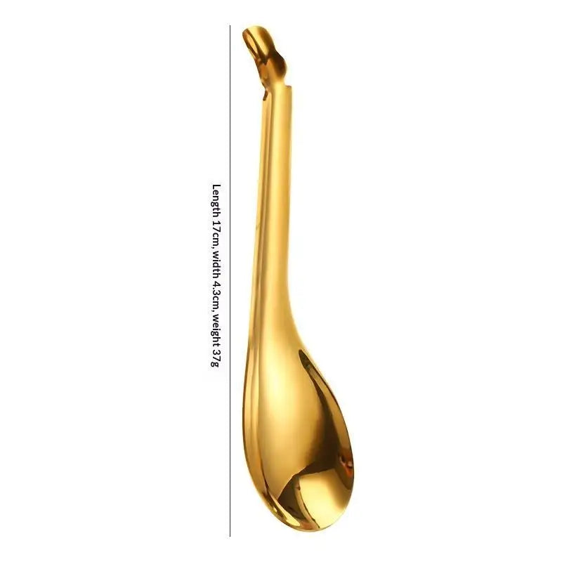Stainless Steel Kitchen Spoon Cuisine Caviar Builder Roe Sauce Qme A