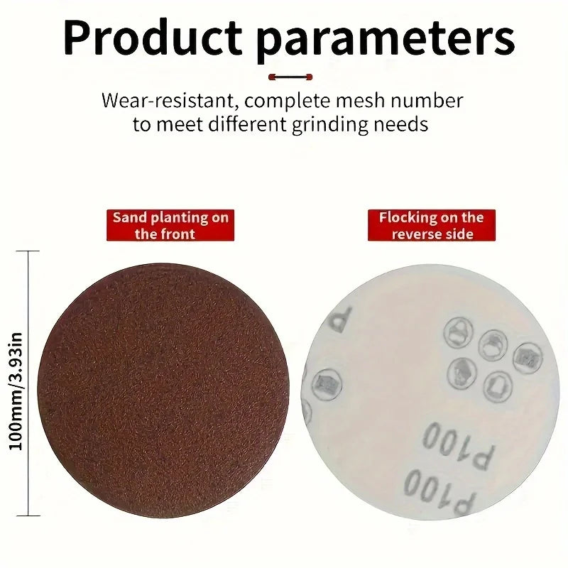 10/20/50pcs 4-inch sandpaper with multiple grit sizes (60-1000), suitable for grinding and polishing, suitable for grinding mach Qme