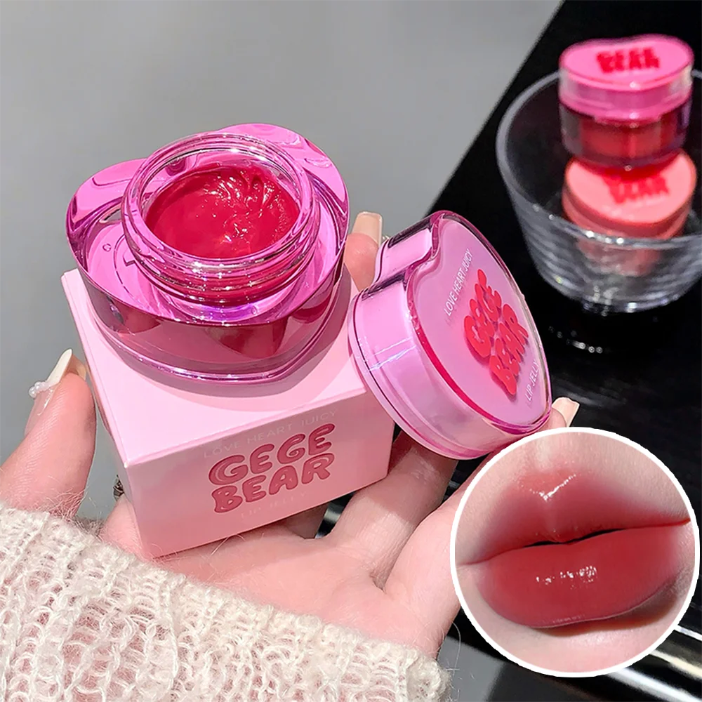 Gege Bear Loveheart Lip Jelly Glaze Moisturizing Jam Gloss Honey Qme