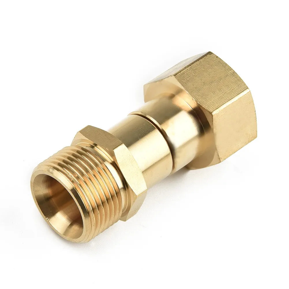 1x Brass High Pressure Washer Swivel Joint Fitting M22 14mm Thread Rotation Hose Pressure Washer Free Swivel Joint Replacement Qme