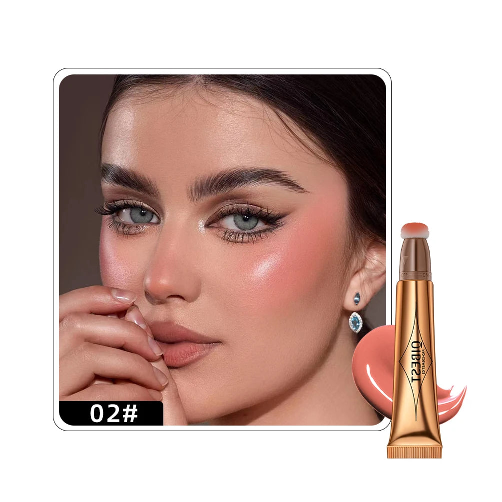 QIBEST Liquid Contour With Cushion Applicator Highlight Shimmer Natural Soft Moisturizing Cream Liquid Blush For Cheek Cosmetics Qme Liquid Blush 02 China Mainland