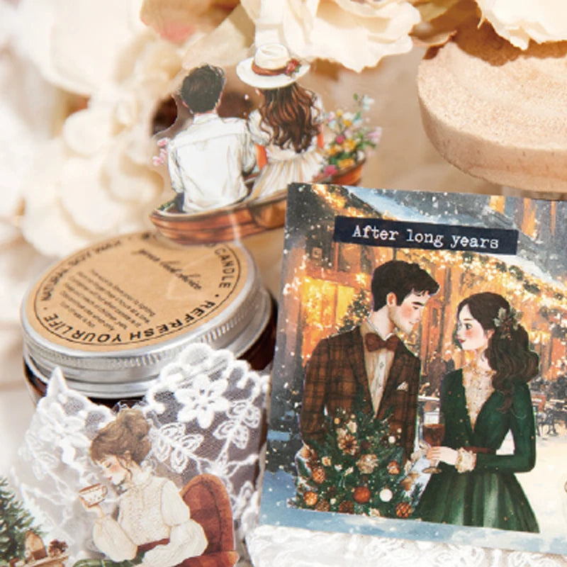 Wedding Stickers 30 Sheets Romantic Couple Scrapbook DIY Journal Phone Case Decoration Gift for Bride and Groom Qme