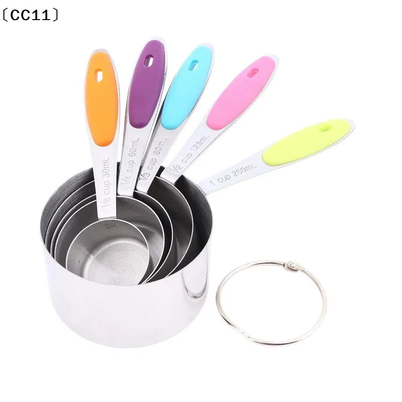Stainless Steel Measuring Stackable Cups Kitchen Tea Coffee Baking Qme