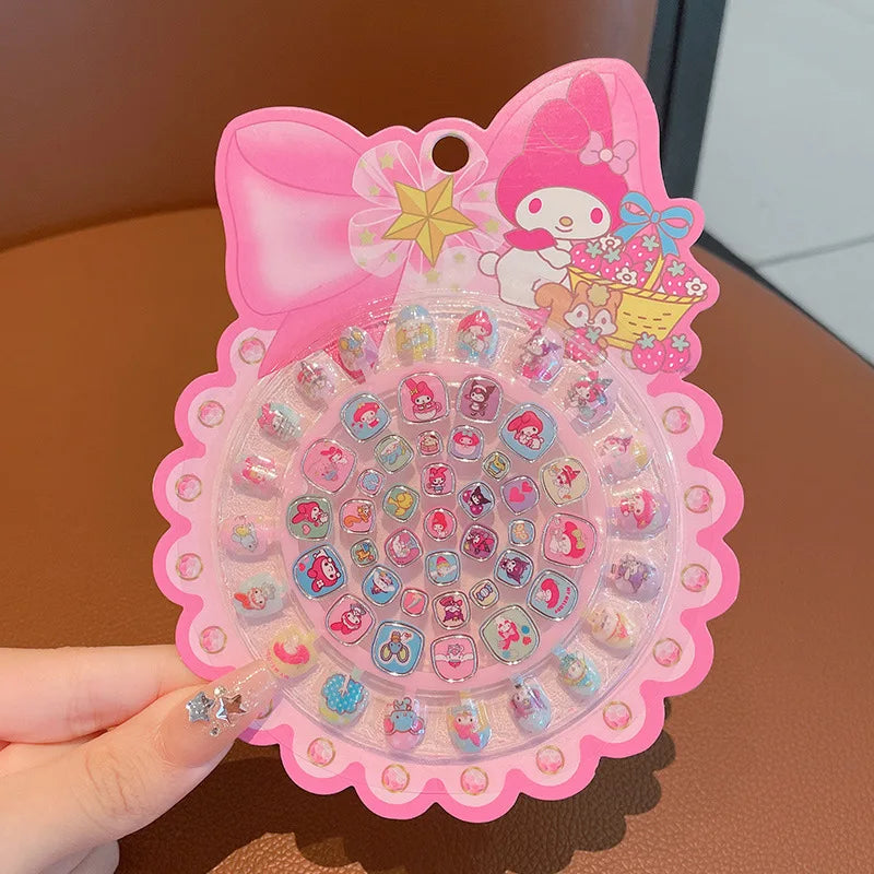 Hello Kitty Kuromi Nail Stickers Non-toxic, Odorless, Nail Art Stickers, Cartoon-themed with Pre-applied Adhesive, Toy Stickers Qme 2