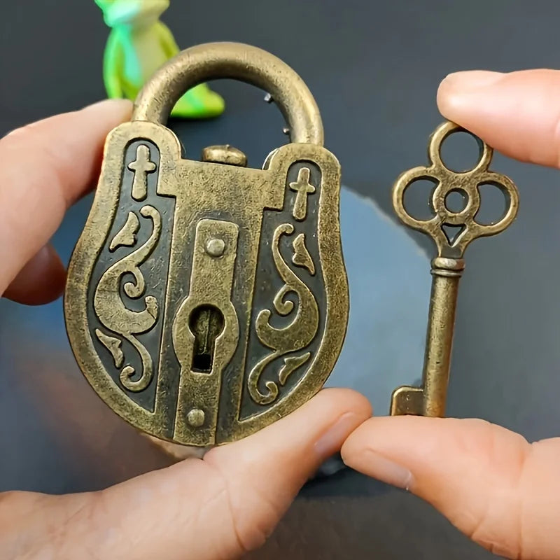 Vintage Alloy 1pc Puzzle Lock With Key - Antique Padlock Brain Teaser Magic Trick， Metal Trick Lock For General Entertainment Qme 1pc