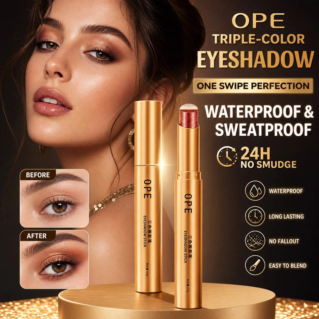 Shiny Three Eye Shadow Stick Waterproof Smooth Natural Makeup Qme