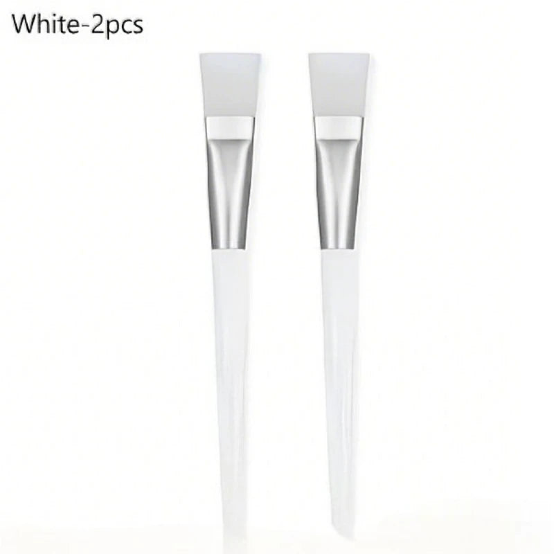 Facial Mask Brushes Soft bristle Transparent Crystal Rod Face Applicator Brush DIY Skincare Salon Spa Makeup Tools Qme 2pcs-White