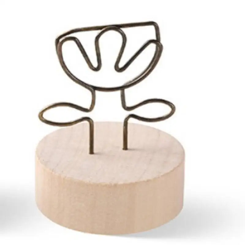 Mini Wooden Base Metal Photo Holders Creative Design Decor Photos Qme P