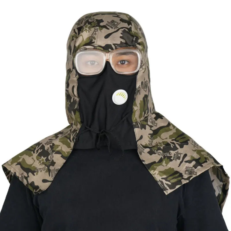 2pcs Breathable dust-proof hood, mask with shawl, loader, labor insurance work cape, unisex, anti-ash and anti-dust Qme
