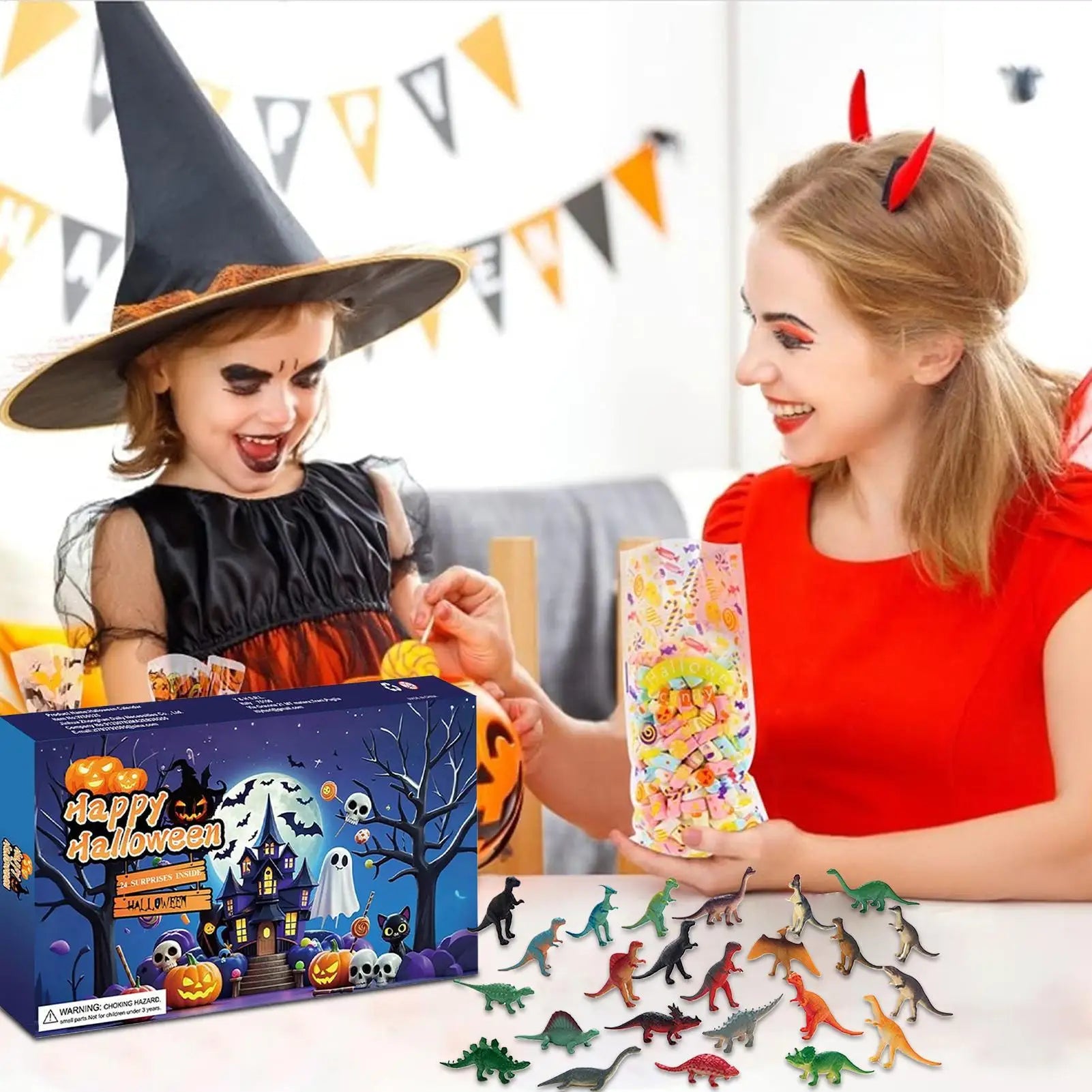 Advent Countdown Calendar 24 Days Halloween Figures Doll Home Decor Qme