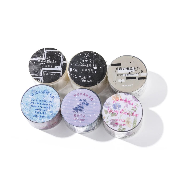 25mm*2m 1pc PET Washi tape Stick Labels Decorative Diy Scrapbooking material hand made junk journal Stationery supplies Qme