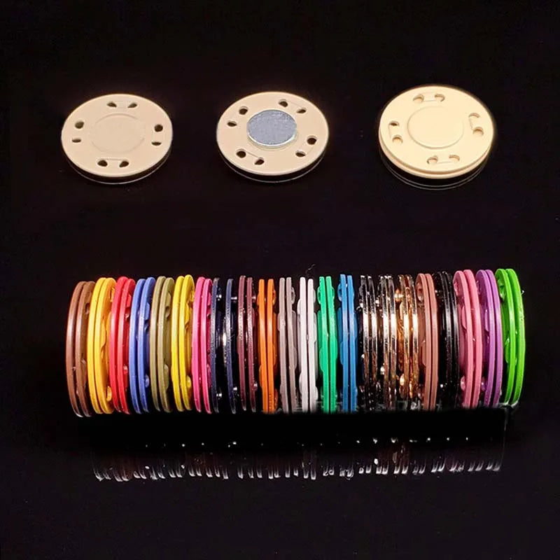 5Pairs 20Colors Metal Magnet Buckle Sewing Accessories Press Button For Jacket Bags Invisible Buckle DIY Cardigan Handwork Decor Qme