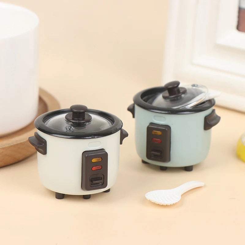 1 12 Miniature Dollhouse Rice Cooker Spoon Kitchen Model Kitchenware Qme