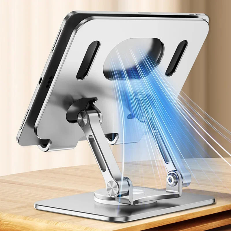 Aluminum Tablet Stand Desk Riser 360° Rotation Multi-Angle Height Adjustable Foldable Holder Dock for Xiaomi iPad Tablet Qme