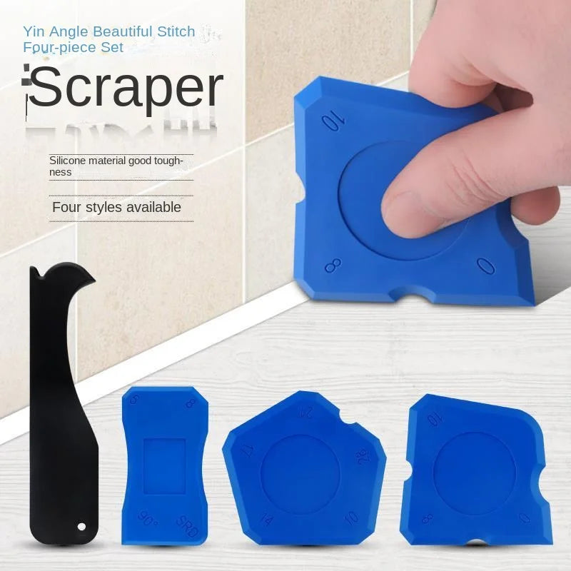 4-Piece Silicone Caulking Tool Versatile Easy Clean-up Professional Qme