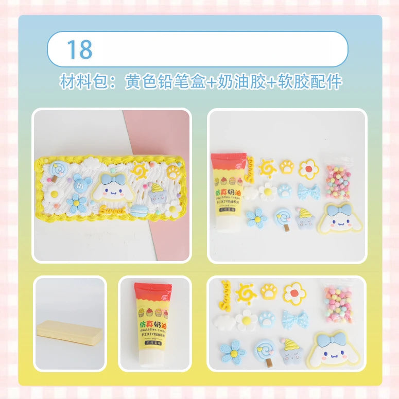 Hello Kitty DIY Pencil Case Student Craft Cream Glue Creative Qme 17